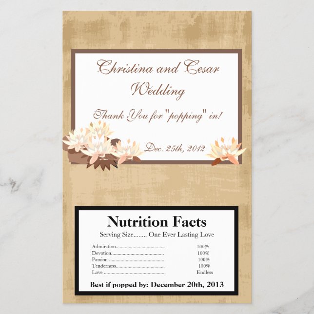 Flyer Flores Orientais de Milho de Micro-Ondas (Frente)