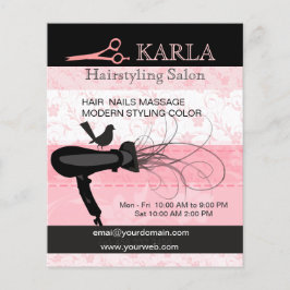 Flyer Flores Rosa Bela, Secador de Salão, Estilista