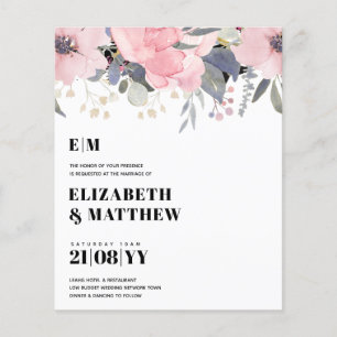 Flyer Flores Rosa, Flores Rosa, Flores Meninas, Casament