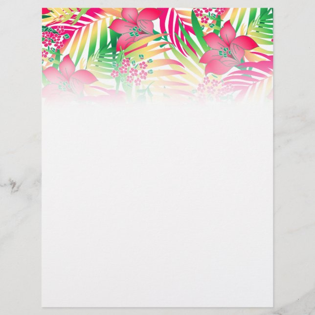 Flyer Flores tropicais coloridas (Frente)