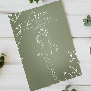 Flyer Flores Verde Sage Jogo Noiva Adivinhe o Vestido