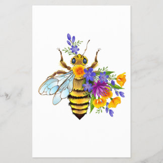 Flyer Flower bee with wild plants