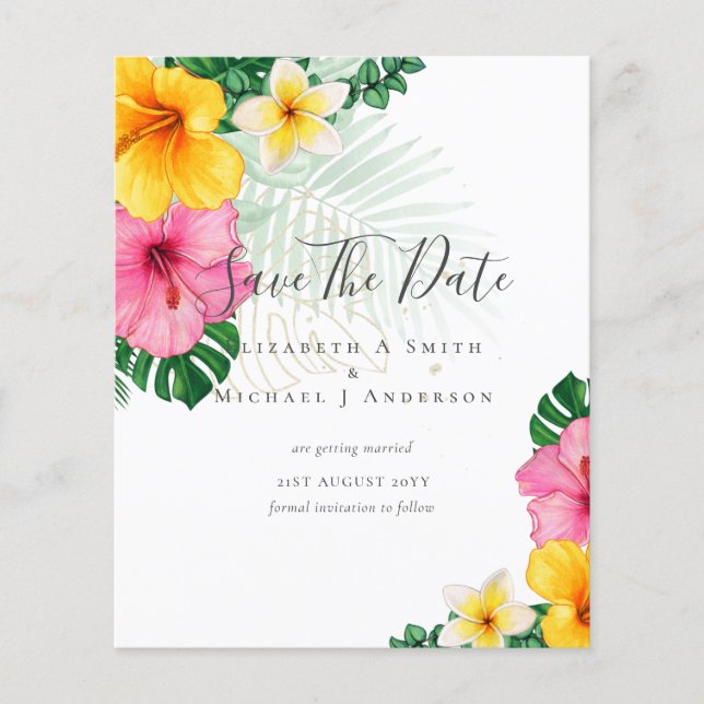 Flyer FLOWERS TROPICAL FLOWERS Beach, de salvamento de f (Frente)