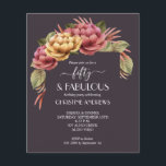 Flyer Fluxo de Cores de Água Floral 50º Convite de Anive<br><div class="desc">Pequenos panfletos de papel de 4, 5" x 5, 6" apresentam lindas flores de aquarela em rosa e ouro sobre fundo escuro roxo-castanho e sua redação em caracteres quicos. Impresso em papel semirbrilhante de 80 lb. **NENHUM ENVELOPES INCLUÍDO (use 5" x 7".) Verifique seu pedido duas vezes antes de adicioná-lo...</div>