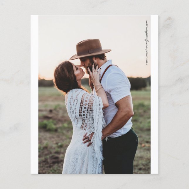 Flyer Flye de Casamento de Foto Preto e Branco Minimalis (Frente)