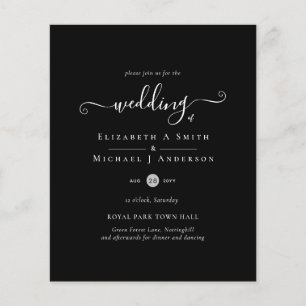 Flyer Flye de Convite para Casamento do Orçamento Branco