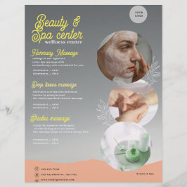 Flyer Fólder de Beleza Calmante Pink e Black Spa & Spa C