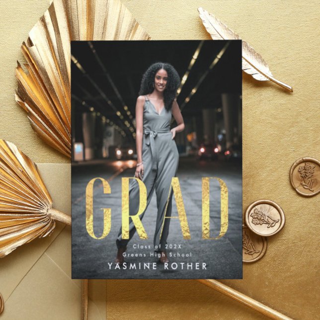 Flyer Folha de FORMANDO de Foto em Ouro com Folha de Orç (Criador carregado)