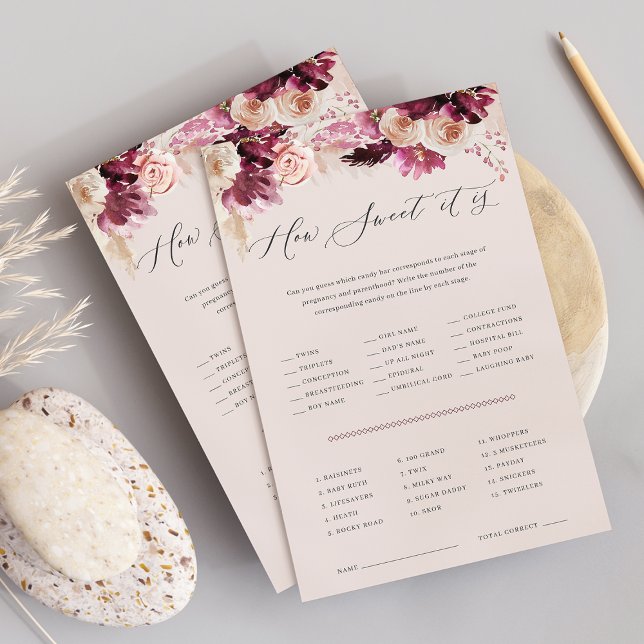 Flyer Folha de jogo de adivinhação de Chá de fraldas Flo (Criador carregado)