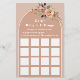 Flyer Folha de jogo do chá de fraldas Bingo, Olá, bebê m