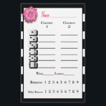 Flyer Folha de Pontuação da Flor Branca Cor-de-Rosa Bunc<br><div class="desc">Folha de pontuação dupla para os grupos que jogam apenas dois jogos. Impresso em ambos os lados para que possa reciclar os seus lençóis por outra noite.</div>