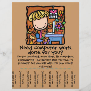 Flyer Folha de rasgos de negócios de computadores Little