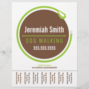 Flyer Folha de Rasgos Verdes do Loop de Leash Walker