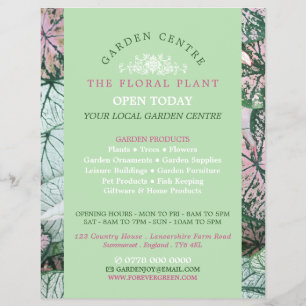 Flyer Folha Elegante, Centro de Jardim, Horticulturista