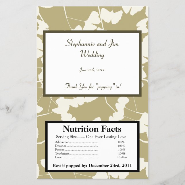 Flyer Folhas de Ginkgo Branco de Molhador de Microondas (Frente)