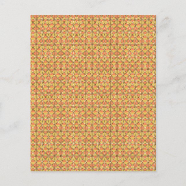 Flyer Folhas de papel embrulho amarelo, laranja e castan (Frente)