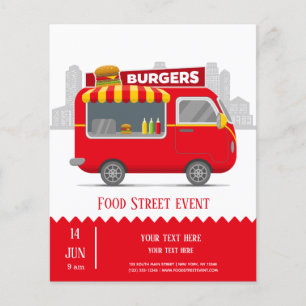 Flyer Food truck street burgers hamburgers