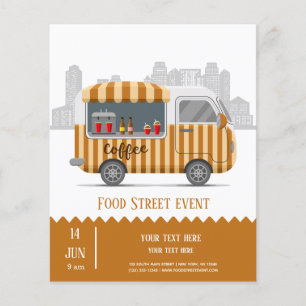 Flyer Food truck street cappuccino coffee