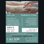 Flyer Foot Exam Retrato, Podiatria Clínica, Podiatra<br><div class="desc">Foot Exam Portrait,  Podiatria Clinic,  Folheto Publicitário Podiatra da Loja de Cartão de visita.</div>
