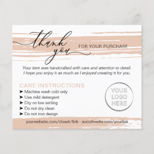 Flyer Forma de Blush Obrigado A Lavar Instruções