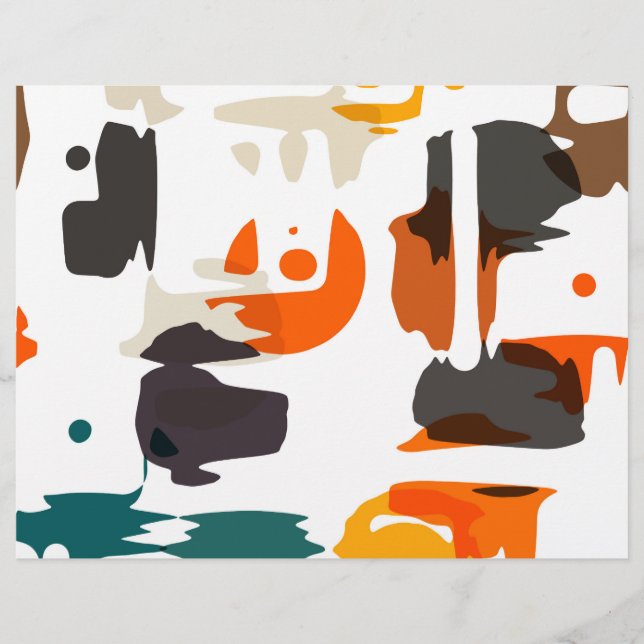 Flyer Formas em cores retro design abstrato (Frente)