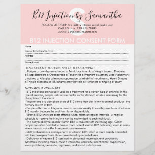 Flyer Formulario de Consentimento para Injeção de B12