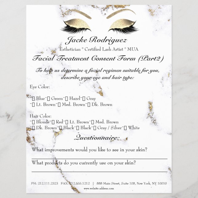 Flyer Formulario de Consentimento para Tratamento Facial (Frente)