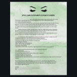 Flyer FORMULÁRIO DE CONSULTA DE EXTENSÃO DE EYELASH Verd<br><div class="desc">Extensões Eyelash Os formulários de consentimento são perfeitos para o seu negócio de Extensão Lash. Este formulário de consentimento moderno e sofisticado apresenta uma ilustração glamourosa e minimalista dos cílios de uma mulher, um título e um bloco onde você pode inserir todos os seus detalhes de consentimento informado sobre um...</div>