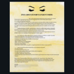 Flyer FORMULÁRIO DE CONSULTA DE EXTENSÃO DE OLHOS Amarel<br><div class="desc">Extensões Eyelash Os formulários de consentimento são perfeitos para o seu negócio de Extensão Lash. Este formulário de consentimento moderno e sofisticado apresenta uma ilustração glamourosa e minimalista dos cílios de uma mulher, um título e um bloco onde você pode inserir todos os seus detalhes de consentimento informado sobre um...</div>