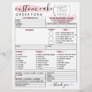 Flyer Formulário de Encomenda de Bolo de Padaria