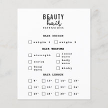 Formulário de Encomenda de Perucas e Extensões de 