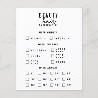 Flyer Formulário de Encomenda de Perucas e Extensões de 