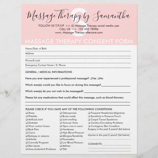 Flyer Formulário de Orçamento de Consentimento de Terapi (Frente)