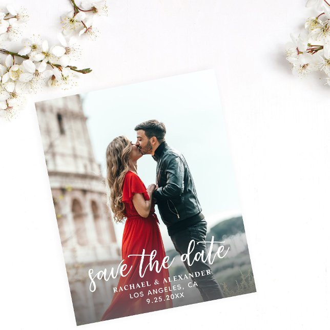 Flyer Foto & Caligrafia 2-A Lighter Save the Date (Criador carregado)