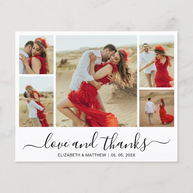 Flyer Foto Chic Collage Orçamento Casamento Obrigado Fly (Frente)