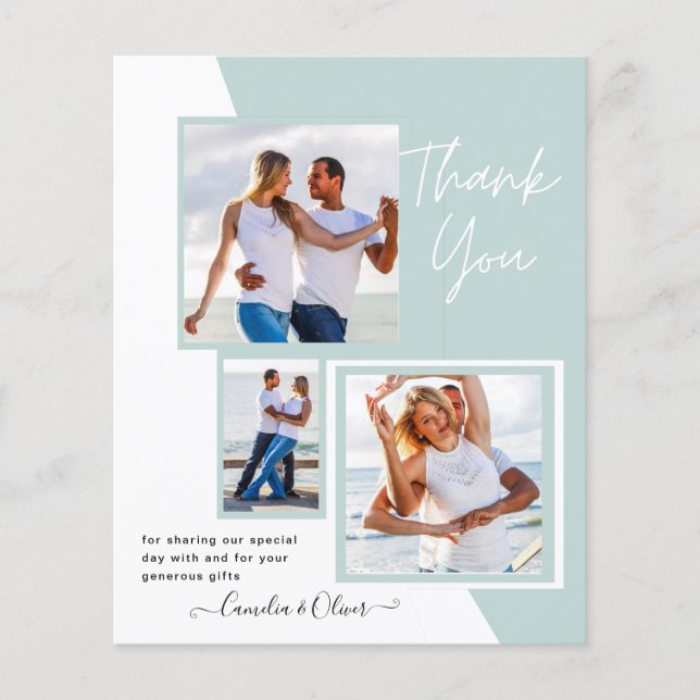 Flyer Foto Collage OBRIGADO VOCÊ Casamento/Bebê/Formando (Frente)