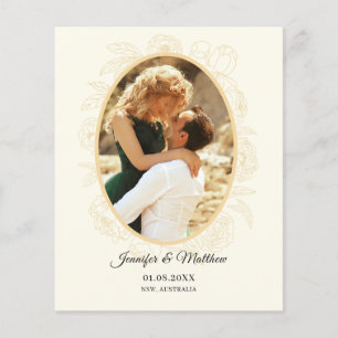 Flyer Foto de Borda Floral Salvar o Convite de Data