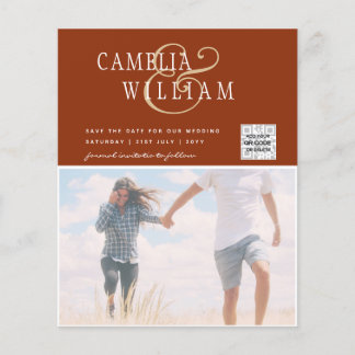 Flyer Foto de BUDGET Casamento Convite Salvar Data QR Có