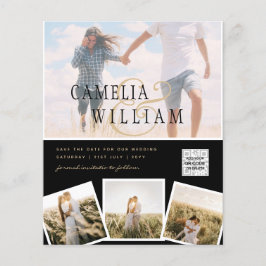 Flyer Foto de BUDGET Casamento Convite Salvar Data QR Có