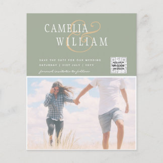 Flyer Foto de BUDGET Casamento Convite Salvar Data QR Có