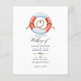 Flyer Foto de casamento náutico em aquarela