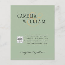 Foto de Convite QRCode RSVP Sage Green