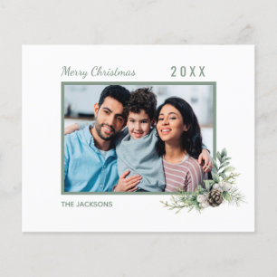 Flyer foto de família de Natal cone branco orçamento mod