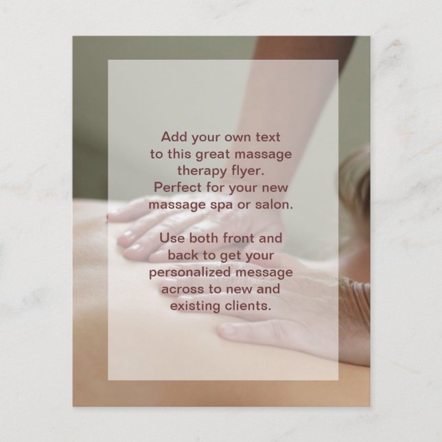 Flyer Foto de massagem sueca (Frente)
