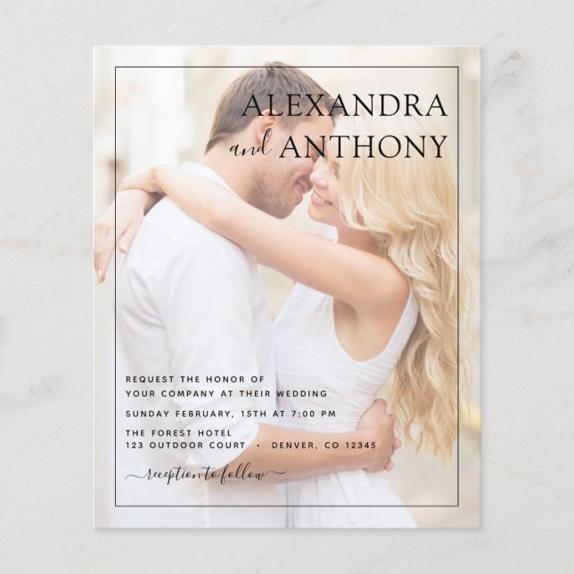 Flyer Foto de Orçamento Casamento Romântico Elegante (Frente)