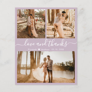 Flyer Foto de Orçamento Colagem Lilac Casamento Obrigad