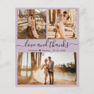 Flyer Foto de Orçamento Colagem Lilac Casamento Obrigad