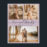 Flyer Foto de Orçamento Colagem Lilac Casamento Obrigado<br><div class="desc">Orçamento, Moderno, Elegante, Casamento com Mão (3) Colagem de Fotos Obrigado Personalizado barato com baixo orçamento. modelo de obrigado de na moda com três fotos na frente e uma foto na parte de trás. ***POR FAVOR, NOTE! *** ROLE PARA BAIXO PARA OBTER MAIS INFORMAÇÕES! *** Com o texto "Amor e...</div>