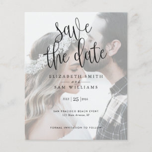 Flyer Foto de Orçamento Salva a Data Simples Elegante