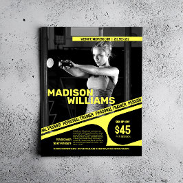 Flyer Foto de Personal Trainer Amarelo Brilhante Ousado